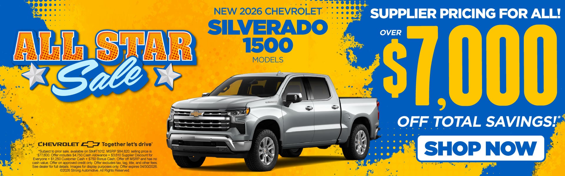 New 2026 Chevrolet Silverado 1500 Models 	"Supplier Pricing 