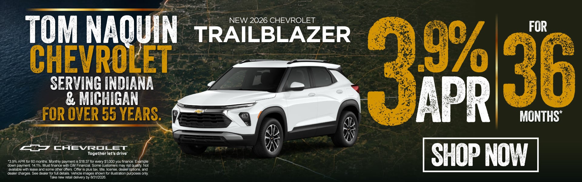 New 2026 Trailblazer	3.9 for 36 Months*