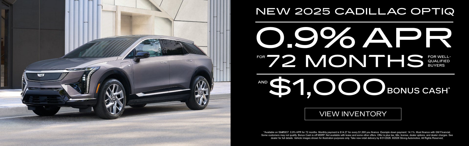 2025 Cadillac Optiq	"0.9% APR for Financing for 72 months an