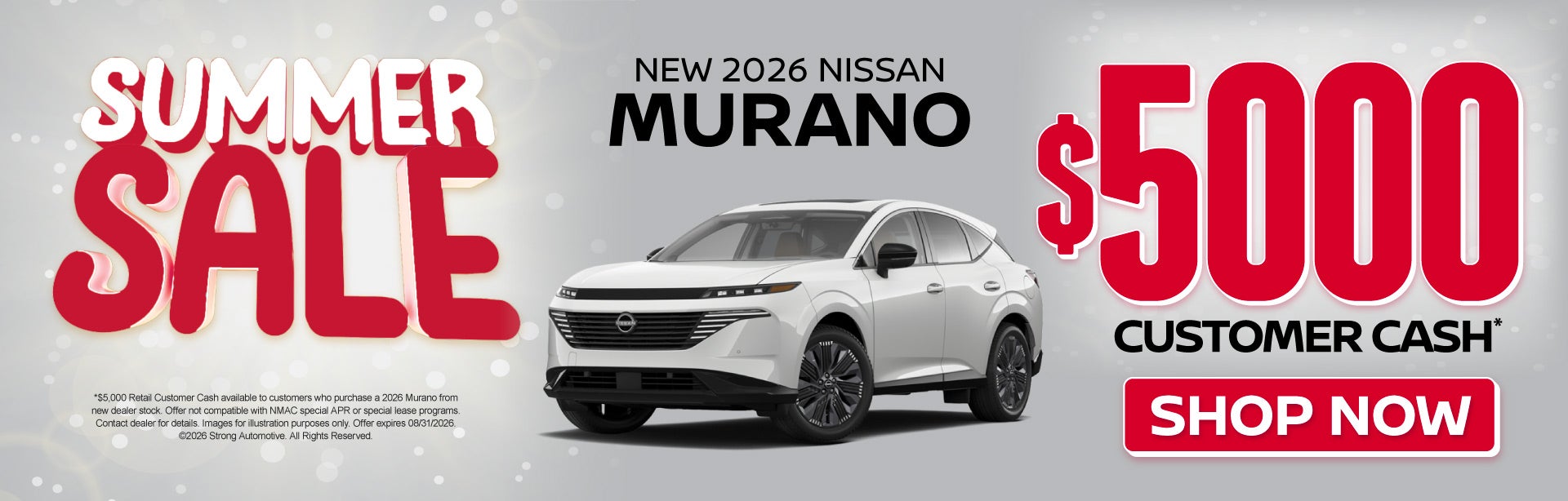 2026 Nissan Murano 	$5,000 Customer Cash*