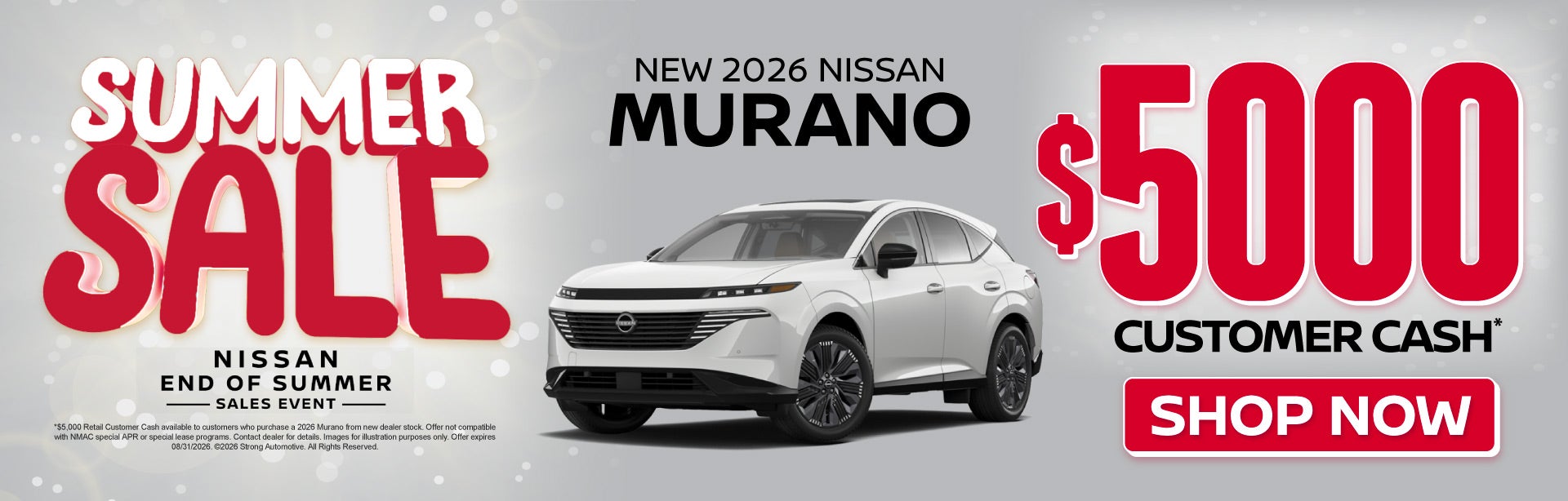 2026 Nissan Murano 	$5,000 Customer Cash*